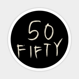 Hand Drawn Letter Number 50 Fifty Magnet